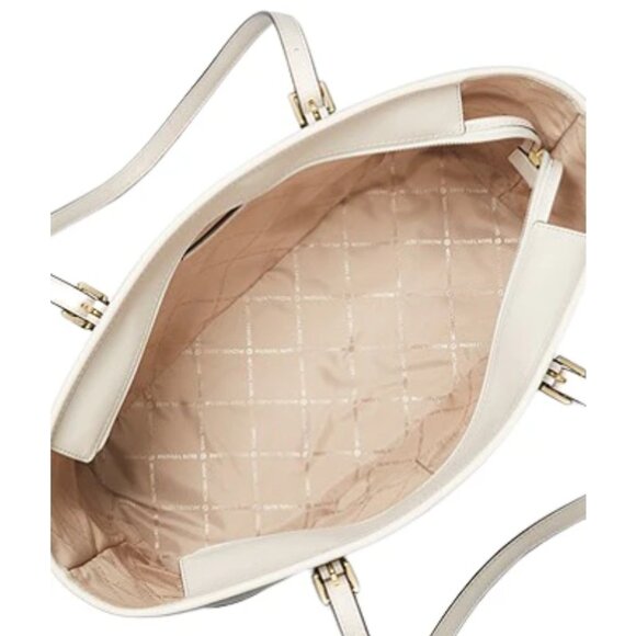 Vanilla Michael Kors Jet Set Travel Top Zip Signature XL Vanilla Tote + Wallet - Picture 2 of 7